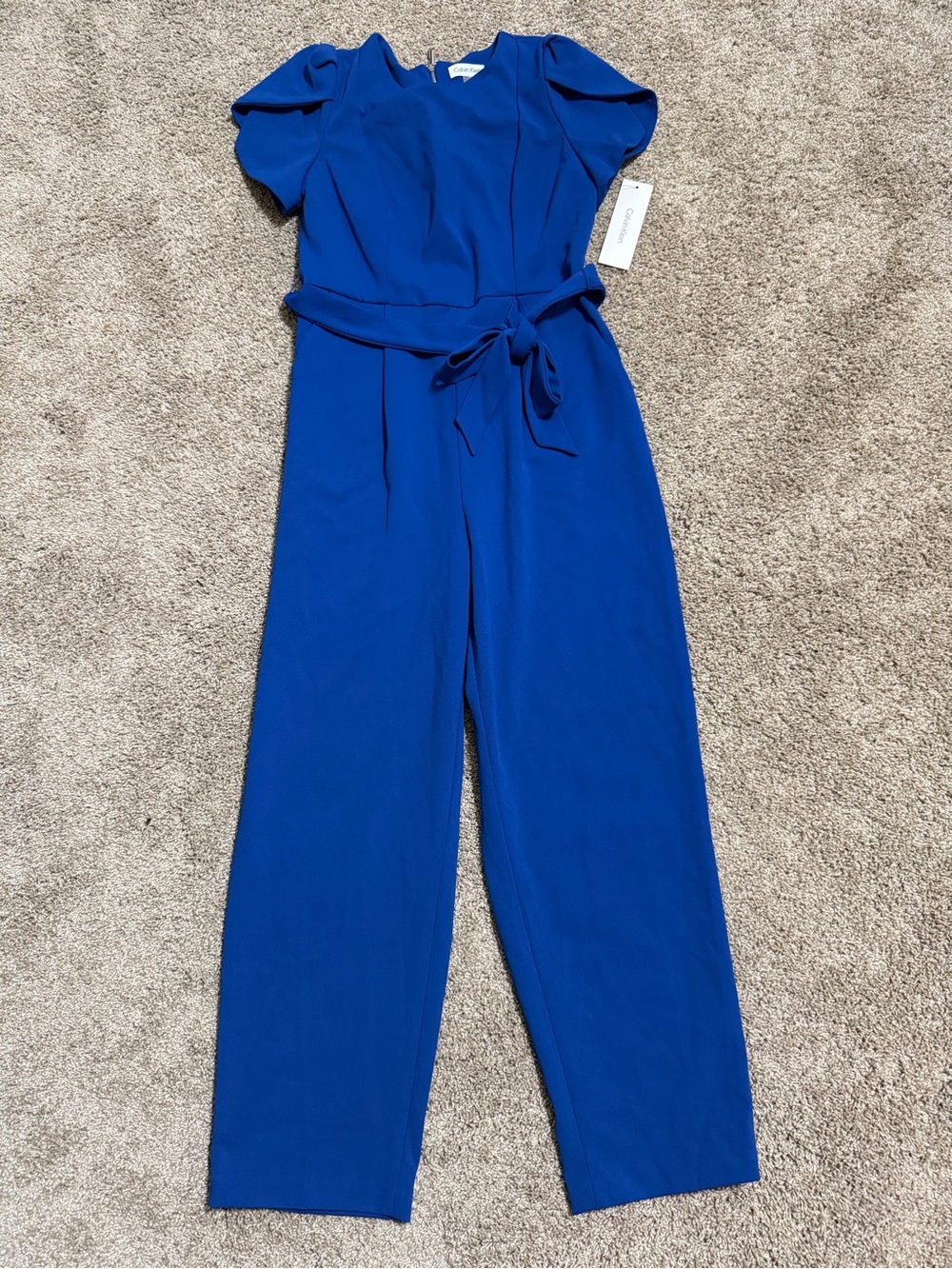Calvin Klein Cobalt Blue Belted Jumpsuit
